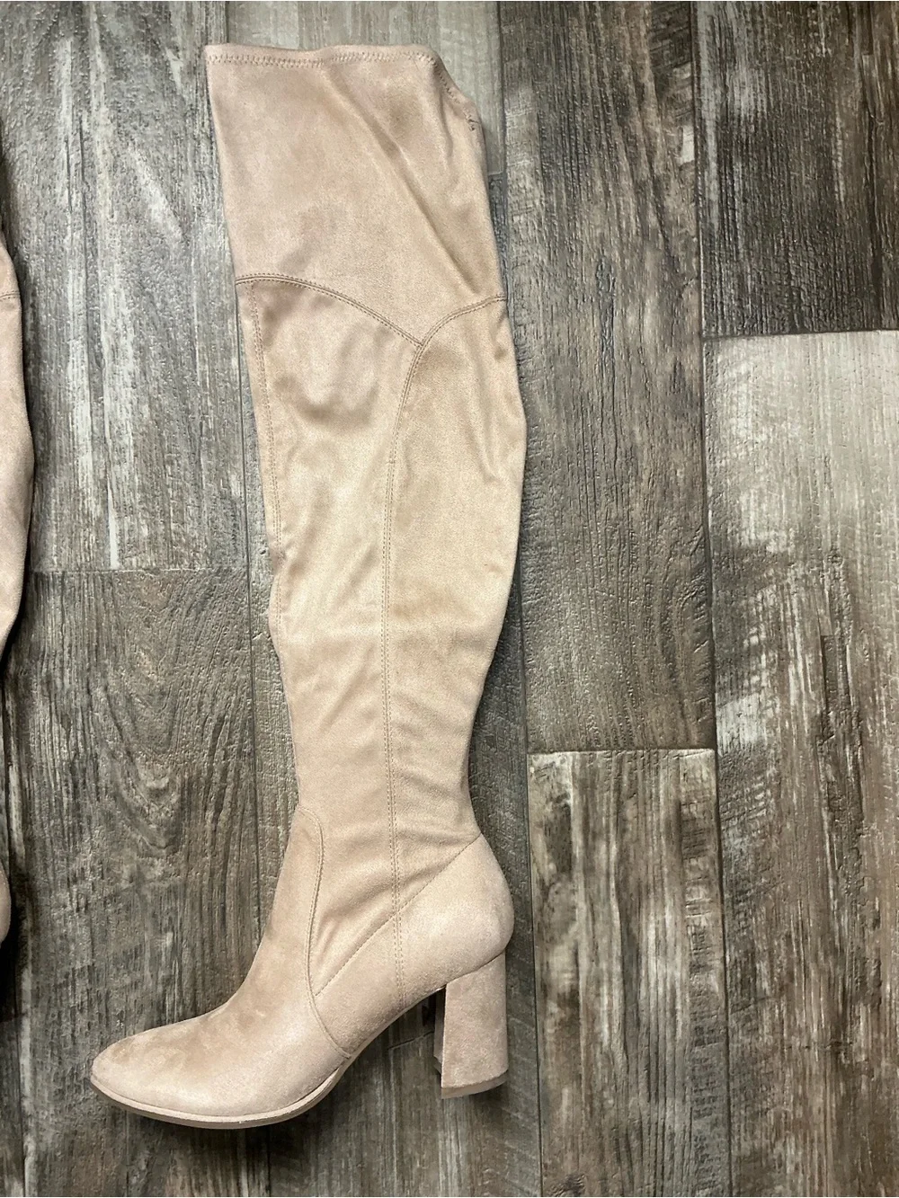 Marc Fisher Tan Over-the-Knee Block Heel Boots Size 7